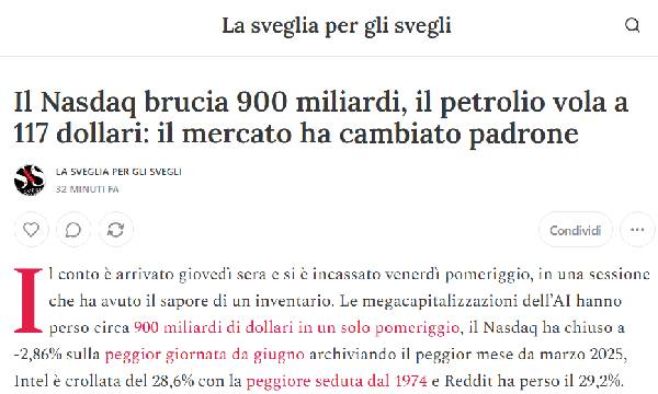 I colossi dell'AI bruciano 900 miliardi mentre il petrolio vola a 117 dollari: chi guida la nuova rotazione settoriale