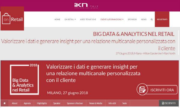 IKN Italy annuncia la prima edizione Big Data & Analytics nel Retail