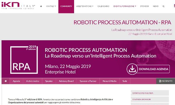 Torna a Milano la terza edizione di RPA, Robotic Process Automation