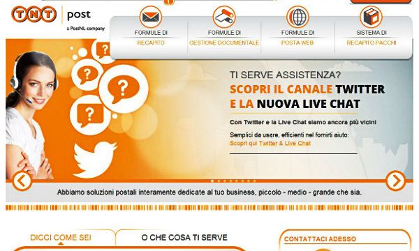 TNT Post lancia Live Chat e Twitter Customer Care